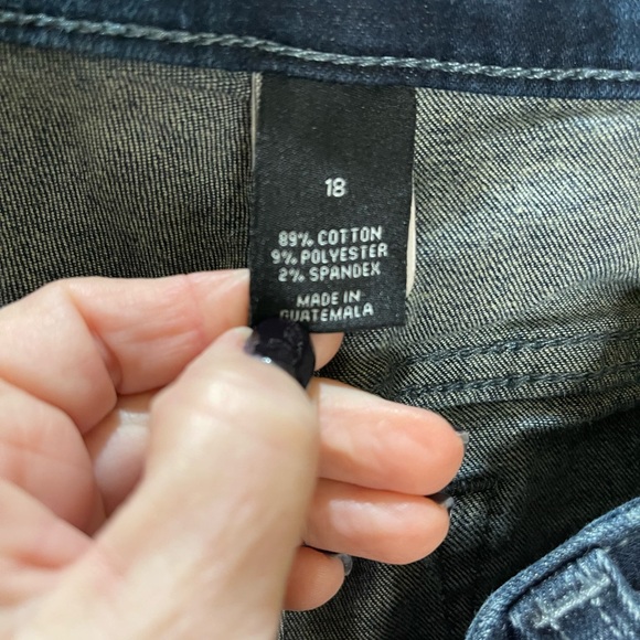 Lane Bryant Blue Jean Capris with Stretch Dark Wash Mid Rise Size 18 - Picture 5 of 6